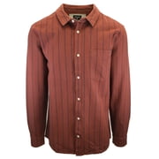 Quiksilver Mens Maroon Navy Striped L/S Flannel Shirt S12