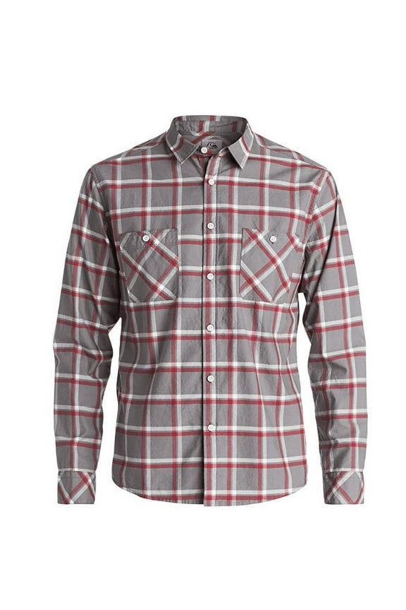 Men's Maxford Plaid Long Sleeve Button Up Shirt (Large, Red)