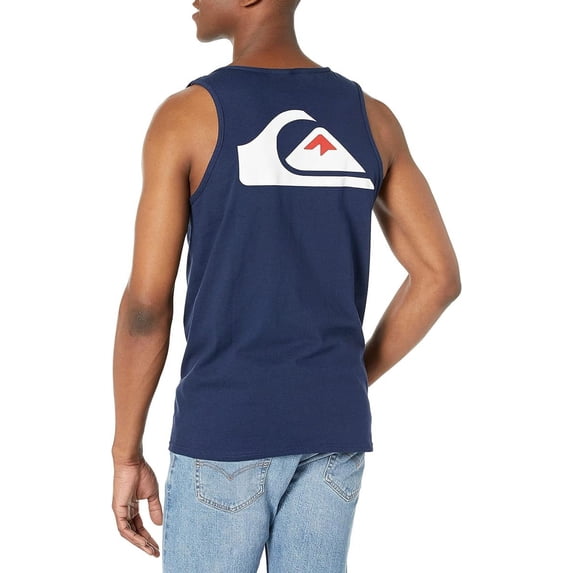 Quiksilver Men's Mountain & Wave Classic Logo Tank Top Tee T-Shirt (X-Large, Navy)
