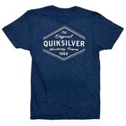 Quiksilver Mens Original Boardriding Company Est 1969 Graphic Print Tee T-Shirt Medium, Heather Blue