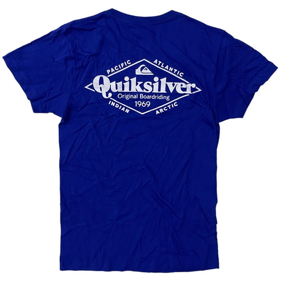 Quiksilver Men's Original Boardriding Diamond Logo Tee T-Shirt (Large, Blue)