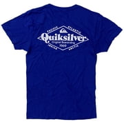 Quiksilver Men's Original Boardriding Diamond Logo Tee T-Shirt (Medium, Blue)