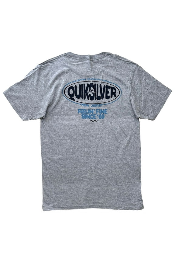 Men's Retro Logo New Jersey Graphic Tee T-Shirt in Heather Grey (Medium, Heather Grey)