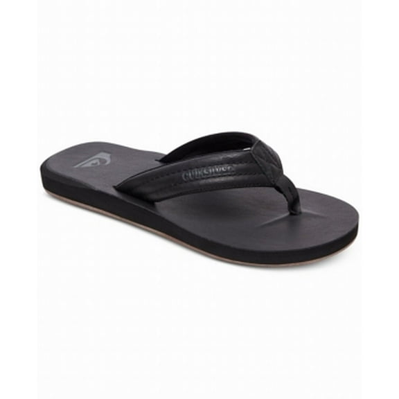 Quiksilver Men's Sandals 7M Solid Carver Nubuck Flip-Flops   Black 7