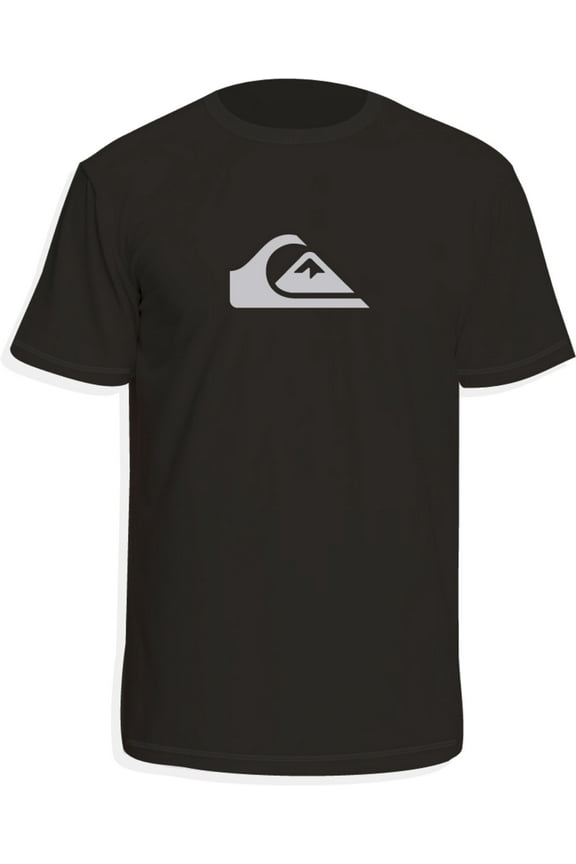 Men's Solid Streak Short Sleeve Rashguard (Black, M)