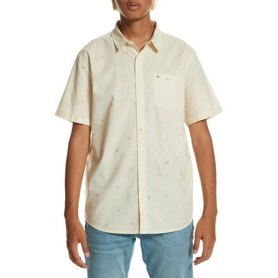 Quiksilver Men's Spaced Out Shirt Birch Beige Medium