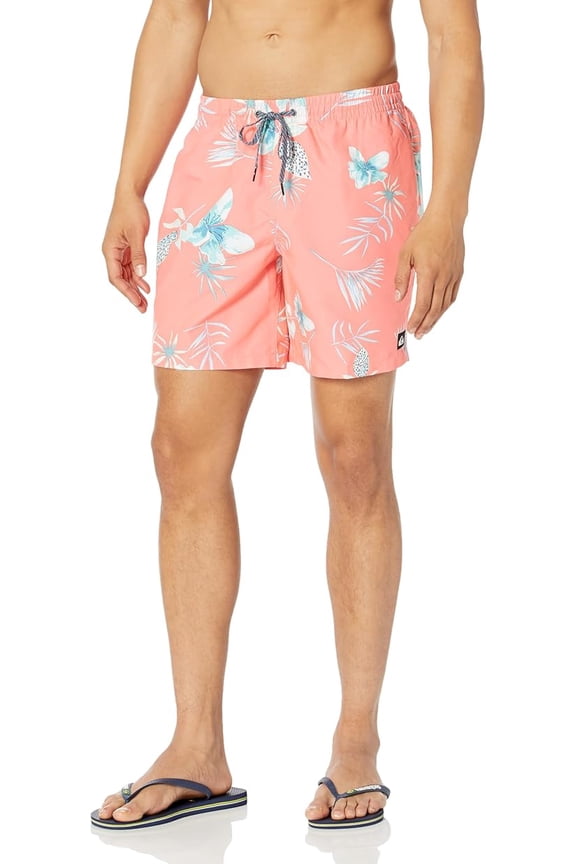 Men's Standard Everyday Mix 17 Volley Boardshort Swim Trunk, Fiery Coral 234, Large