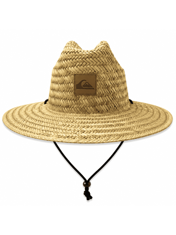 Men's Straw Hat Wide Brim Outdoor Lifeguard Straw Sun Hat (Size: Large/X-Large)