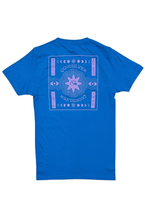 Men's T-Shirt Psyched Short Sleeve Crewneck Tee (Medium, Azure Blue)