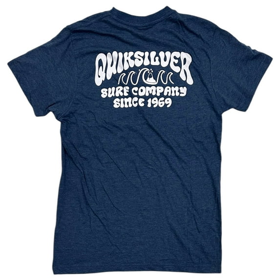 Quiksilver Men's T-Shirt Quik Lockup Mod Short Sleeve Crewneck Tee (Small, Navy Heather)