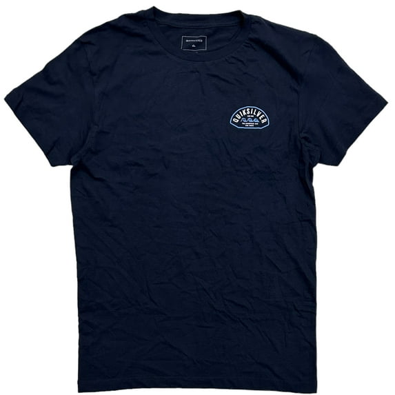 Quiksilver Men's T-Shirt The Mountain and The Wave Short Sleeve Tee (Large, Navy)
