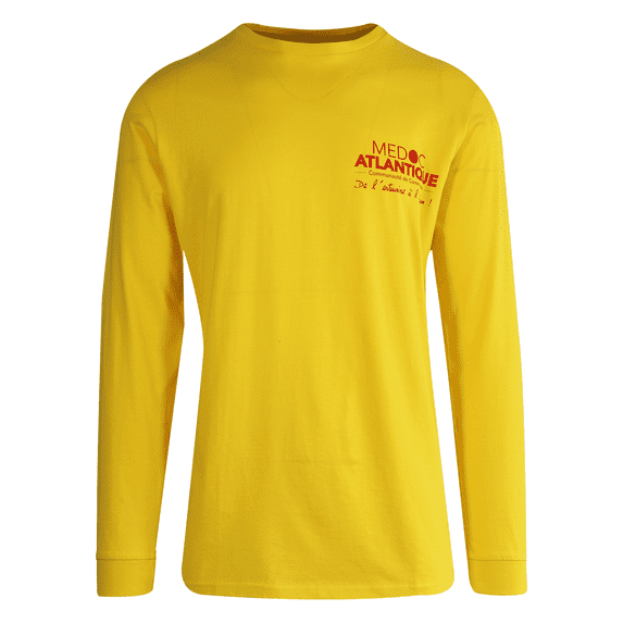 Quiksilver Men's T-Shirt Yellow Medoc Atlantique Text L/S