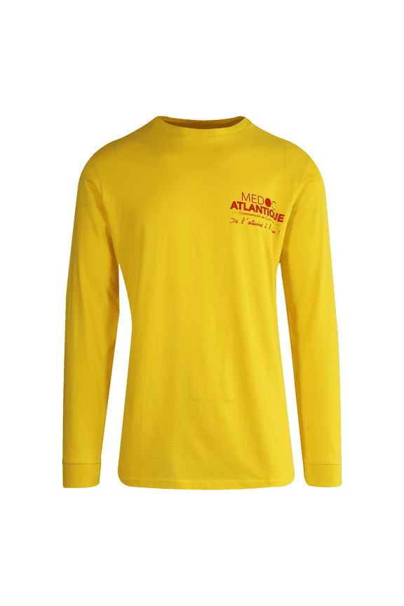 Men's T-Shirt Yellow Medoc Atlantique Text L/S (S02)
