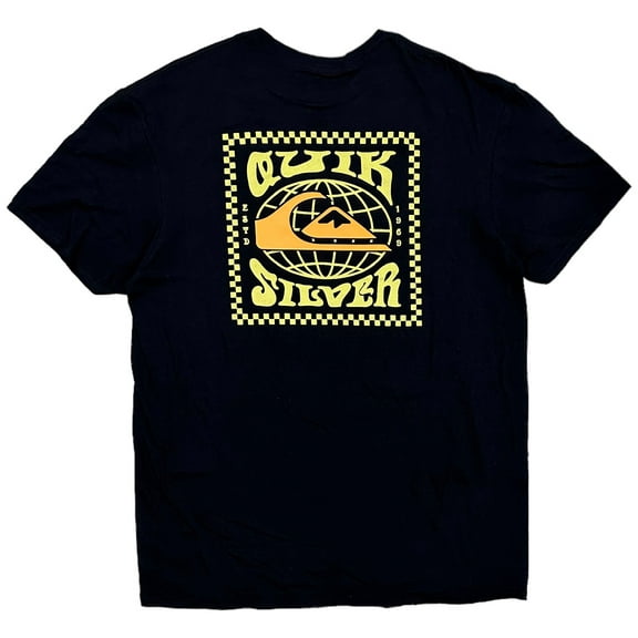 Quiksilver Men's Worldwide Est 1969 Graphic Print Tee T-Shirt (Large, Black)