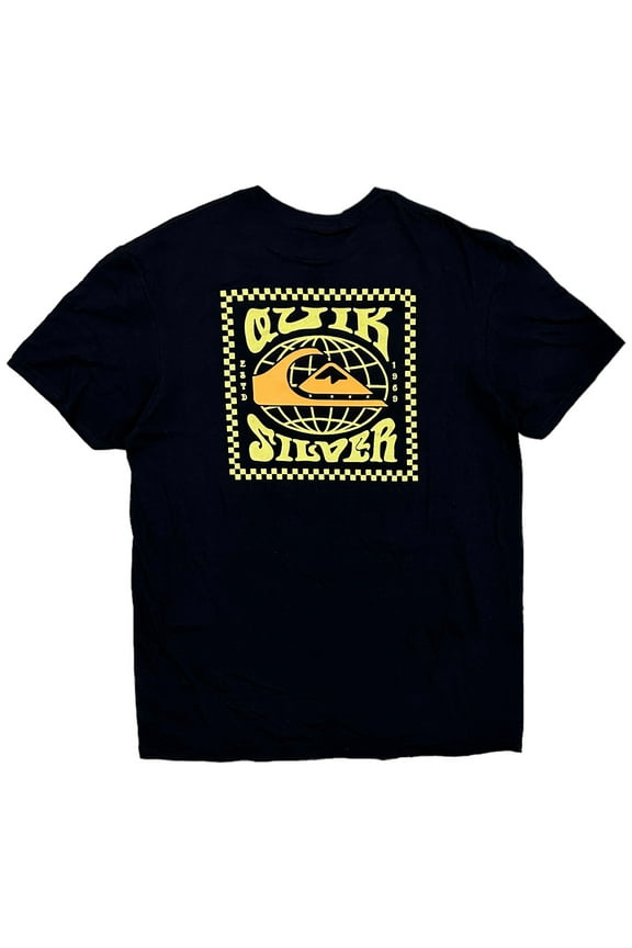 Men's Worldwide Est 1969 Graphic Print Tee T-Shirt (Large, Black)