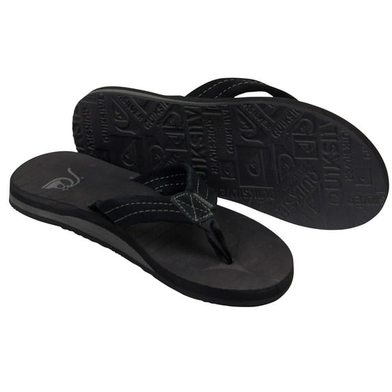 Quiksilver Mens Carver Suede Beach Casual Sandals - Black/Gray - 6