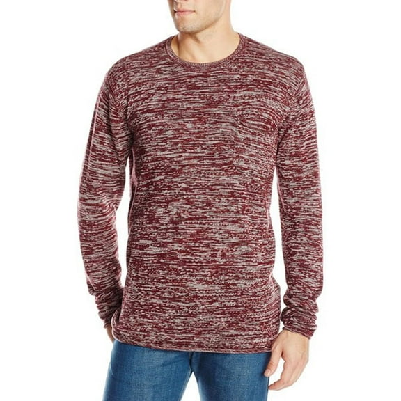 Quiksilver Mens Crooked Pullover Sweater, Red, Medium