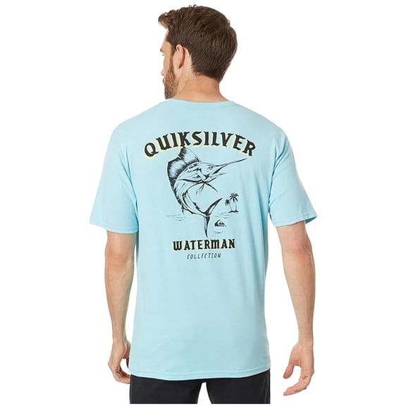 Quiksilver Mens Fish Gulf Stream Graphic T-Shirt, Blue, Small