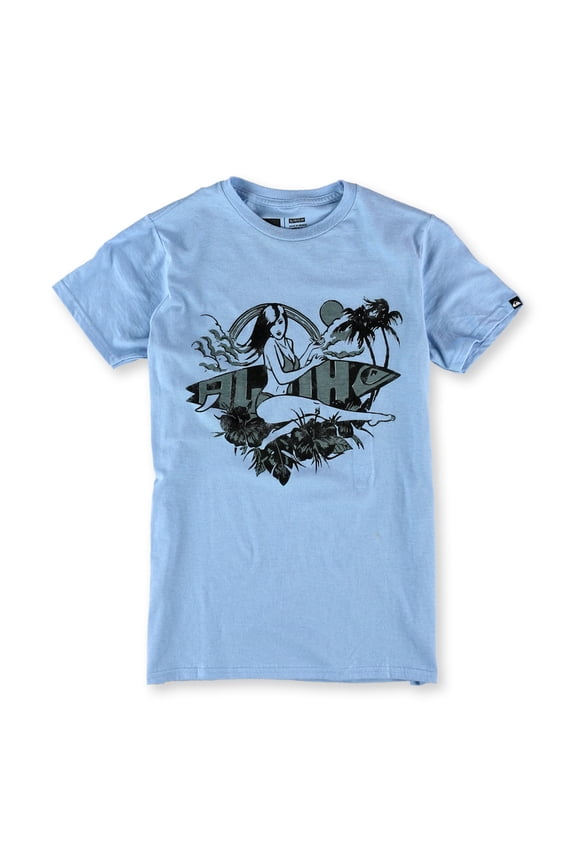 Mens Miss Aloha Graphic T-Shirt, Blue, Small