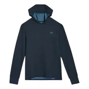 Quiksilver Mens Textured Pullover Sweater Hoodie Blue, Medium