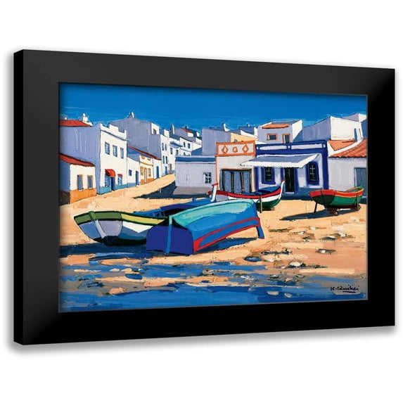 Quilici, Jean-Claude 18x15 Black Modern Framed Museum Art Print Titled - Barque bleue a Alvor