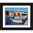 thumbnail image 1 of Quilici, Jean-Claude 18x15 Black Ornate Wood Framed with Double Matting Museum Art Print Titled - Barques de pecheurs dans le port dAjaccio, 1 of 4