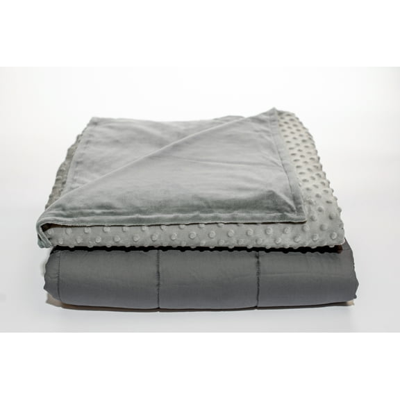 Quility Premium Weighted Blanket with Soft Cotton Cover, 41"x60", 7 lbs, Gray