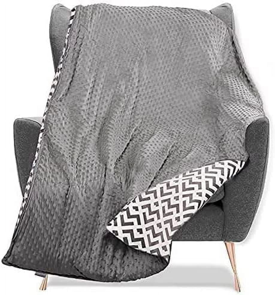 Quility Weighted Blanket 15 LB Queen Size 60"x80", Chevron