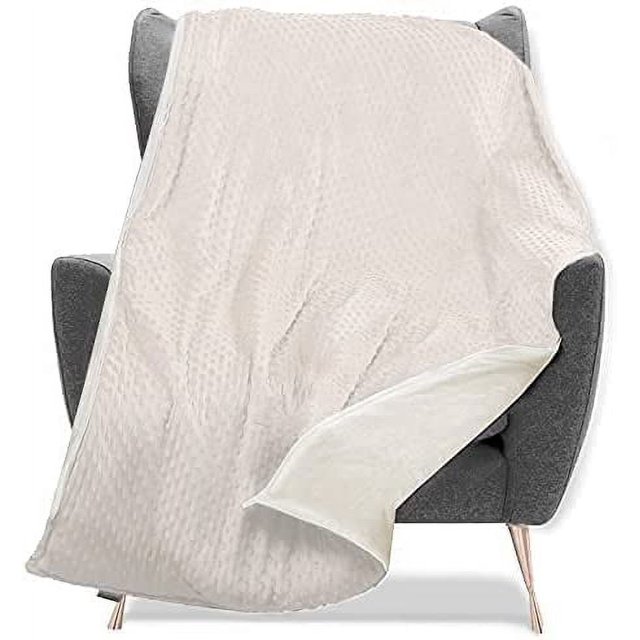 Quility Weighted Blanket 15 LB Queen Size 60"x80", Ivory