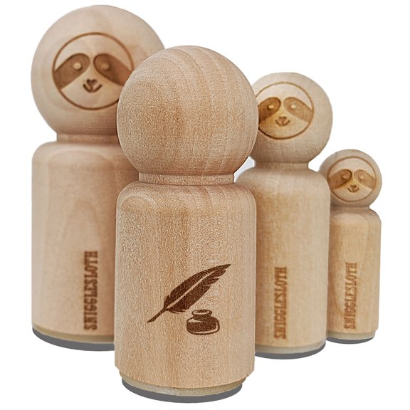Quill Feather Pen and Ink Rubber Stamp for Scrapbooking Crafting Stamping - Medium 1 Inch
