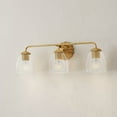 thumbnail image 1 of Quillan Collection Three-Light Soft Gold Transitional Bath & Vanity Light, 1 of 15
