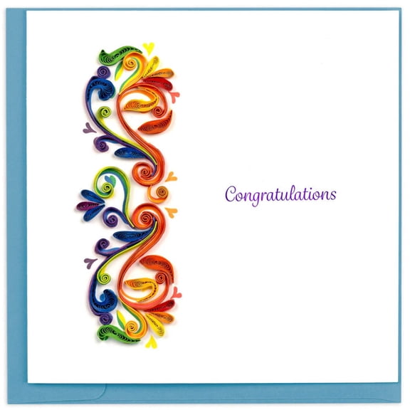 Quilled Rainbow Swirl Congratulations Card [LV277]