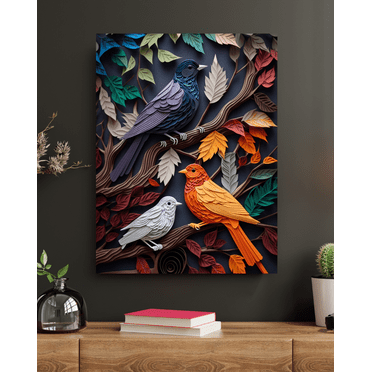 Quilled Wings - Quilled Birds Canvas Wall Art