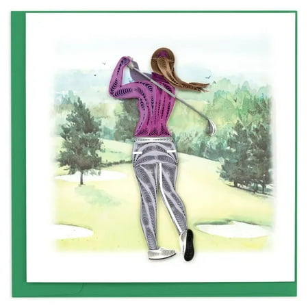 Quilling Card Female Golfer Greeting Card