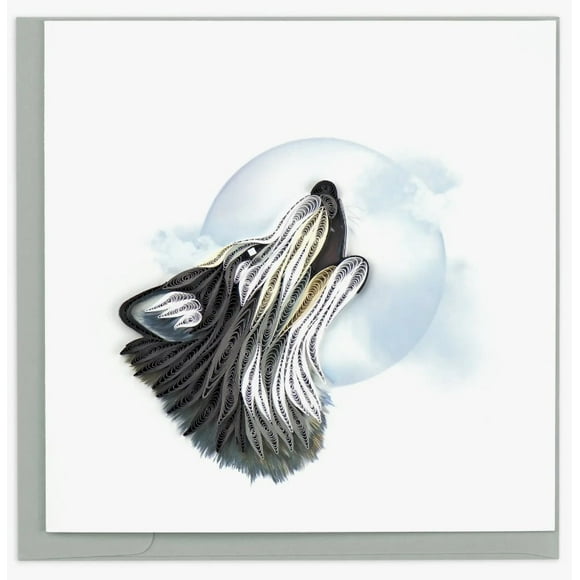 Quilling Card Quilled Howling Wolf Card