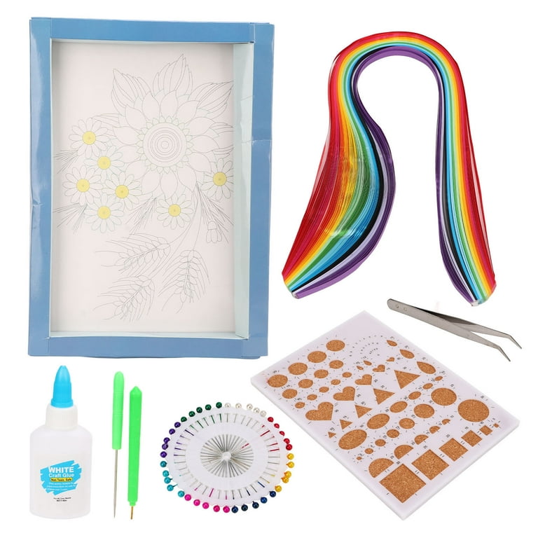Quilling Kits, Crafting Lesson Set Paper Quilling Kits Colored Paper Strip  For Beginner For Professionals 