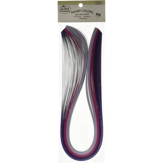 Quilling Paper Mixed Colors .25" 100/Pkg-Purples (5 Colors)