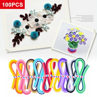 Colours Crafts Complete Quilling Kit - Quilling Materials with Wooden Frame Template Printed Background Ruler Quilling Tool Paper Strips Glue
