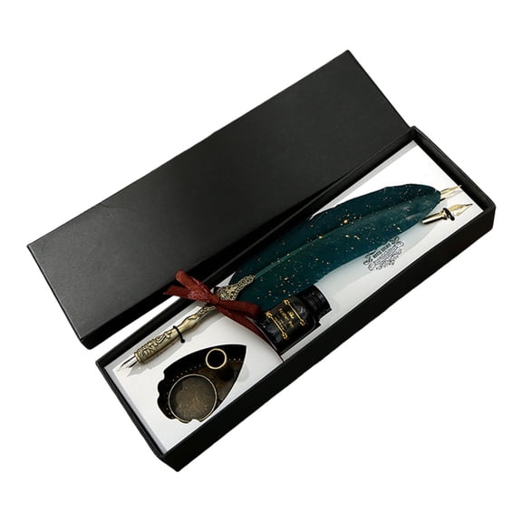 Quills Pen and Ink Set Feather Pen Ink Set Calligraphy Pen Set Fountain Dip Pen and Ink Set, Calligraphy Pen for Writing