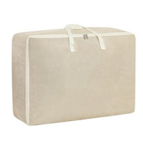 Quilt Bag Organizer for Clothes, Large Capacity Storage Bag, Moving Bag with Double Zipper and Reinforced Handle for Winter Quilts and Household Items