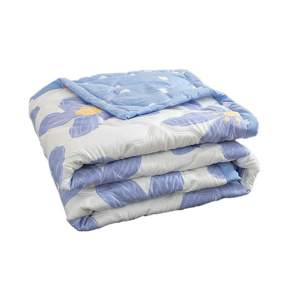 Quilt Blanket, Thermal Insulation Quilt, Super Soft Washed Cotton Warm Winter Blanket, Machine Washable Lightweight Bedding, Breathable Cozy Throw, 150x100cm Gray Dark Gray White Blue