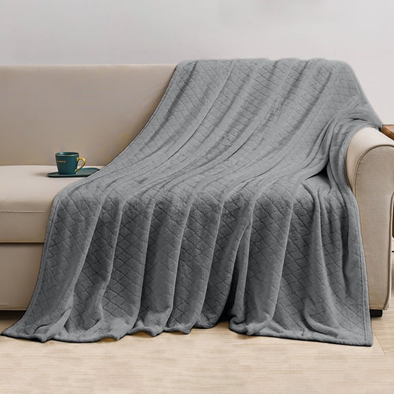 Quilt Blanket,Thermal Throw,Polyester Double-Sided Plush,Soft Breathable Comfortable,Washable No-Pill,All-Season Use,For Bed Nap Stroller Car Seat,59 x 39.3 in