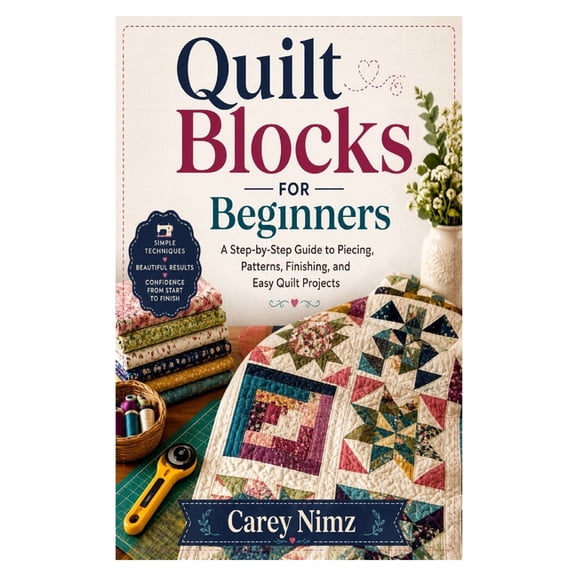 Quilt Blocks for Beginners: A Step-by-Step Guide to Piecing, Patterns, Finishing, and Easy Quilt Projects, (Paperback)