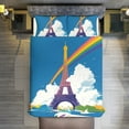 thumbnail image 1 of Quilt Cover Set Fashionable Printed Bedding Covers with Pillowcase Home Textiles, Paris Pride Eiffel Tower Twin (68"x86"), 1 of 5