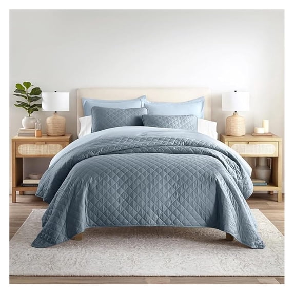 Quilt Coverlet Set All Season Microfiber Modern Ultra Soft Bedding in ...