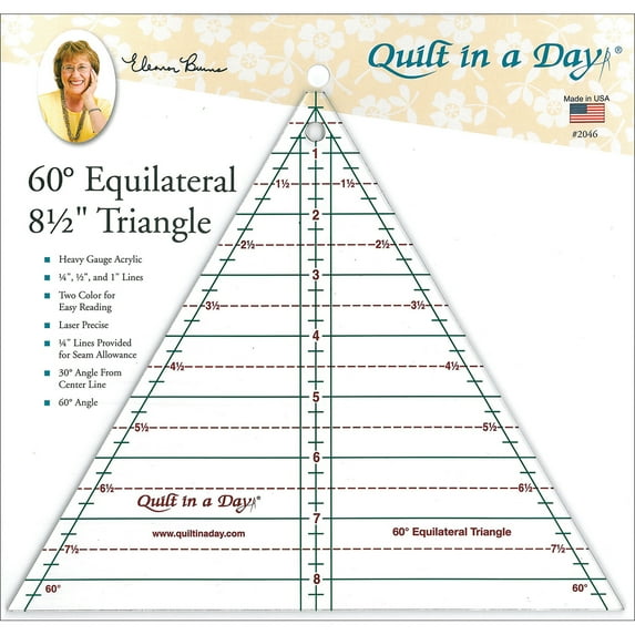 Quilt In A Day Equilateral Triangle Ruler, 8.5", Clear