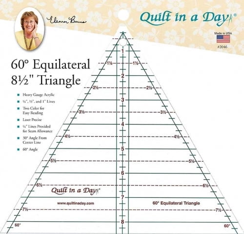 60 degree 8.5 Inch Triangle Ruler by Quilt in a Day