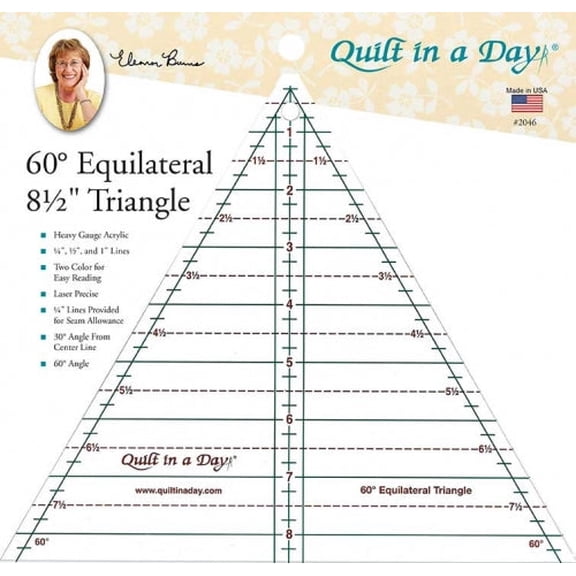 60 degree 8.5 Inch Triangle Ruler by Quilt in a Day