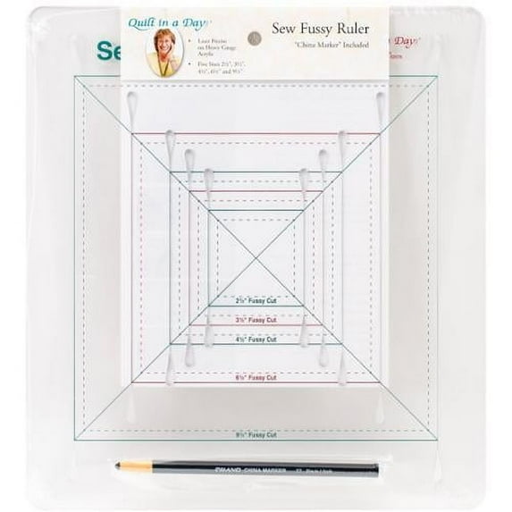 Quilt In A Day Sew Fussy Ruler W/China Marker-2-1/2" To 9-1/2"
