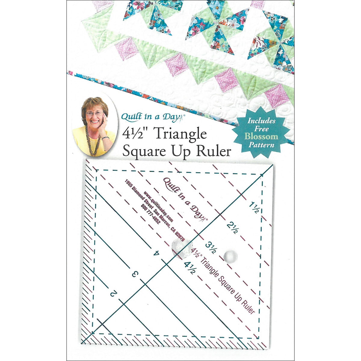 Quilt In A Day Triangle Square Up Ruler-4-1/2